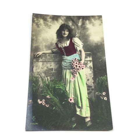 Vintage Gypsy Woman Postcard Antique Women Postcards Etsy