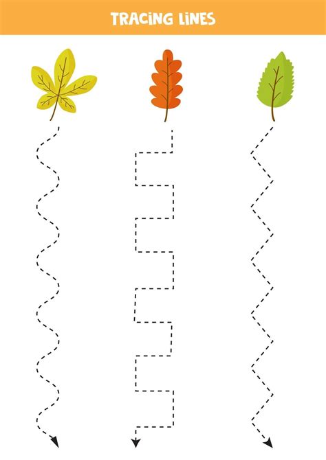 Handwriting Practice With Falling Autumn Leaves Tracing Lines 2248853