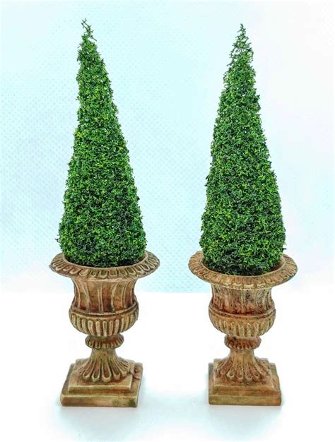 Miniature Topiary Trees In Urns For Dollhouses Fairy Gardens Garden