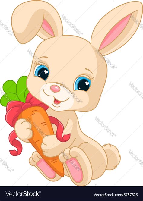 Rabbit Holds Carrot Royalty Free Vector Image Vectorstock