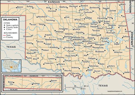 Labeled Oklahoma Map With Capital World Map Blank And Printable