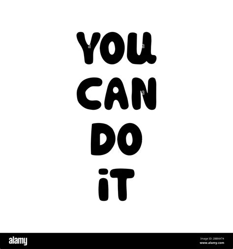 You Can Do It Motivational Quote Cute Hand Drawn Bauble Lettering
