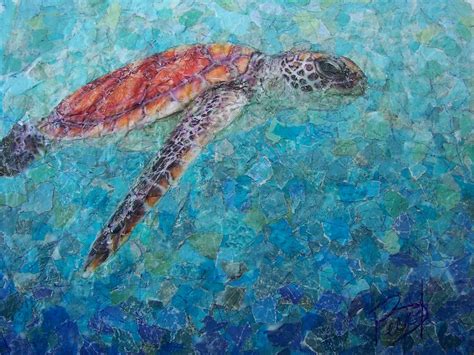 Sea Turtle Mixed Media By Becky Ihlow Fine Art America