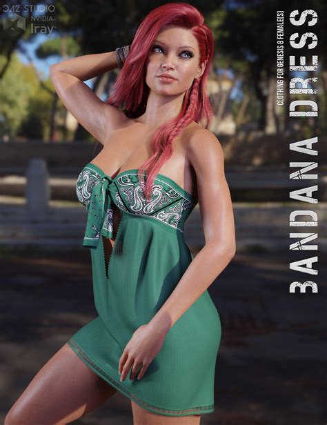 dforce bandana dress for genesis 8 females 3d figure assets lilflame