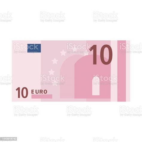 Icône Simple Du Billet De 10 Euros Pour Portefeuille Isolé Sur Fond
