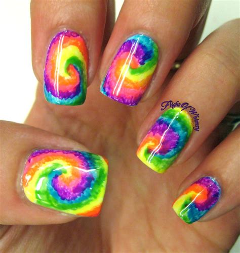 Tie Dye Cute Nail Art Designs Cute Nail Art Rainbow Nails