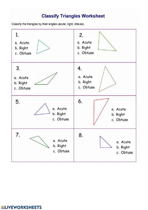 Classify Triangles worksheet