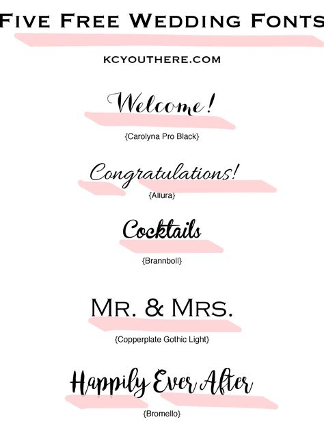 Five Free Wedding Fonts Kc You There