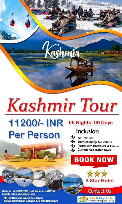 Kashmir Tour Packages At Rs 11200 Person In New Delhi ID 26470589662