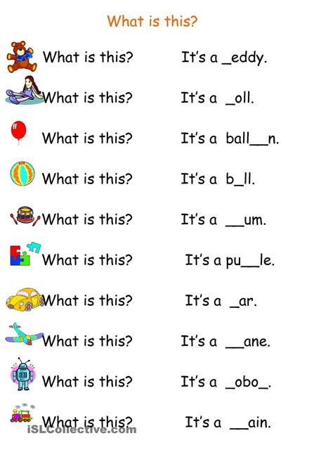 Vocabulary Worksheets For Kindergarten
