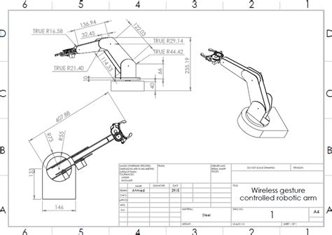 5 2d Dimensions Sketch For The Robotic Arm Download Scientific Diagram