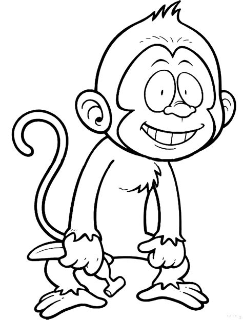 Monkey Image To Download And Color Monkeys Kids Coloring Pages