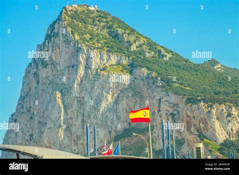 The Gibraltar Border Between Spain And England Bay View From Spanish