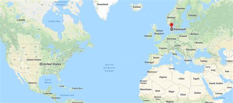 Denmark On A World Map Map