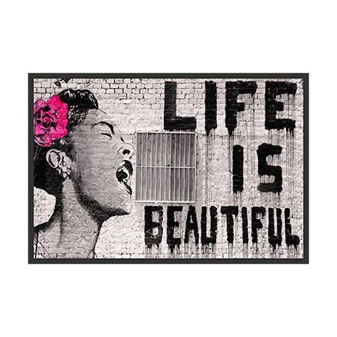 Buy Art For Less Life Is Beautiful By Banksy Framed Graphic Art