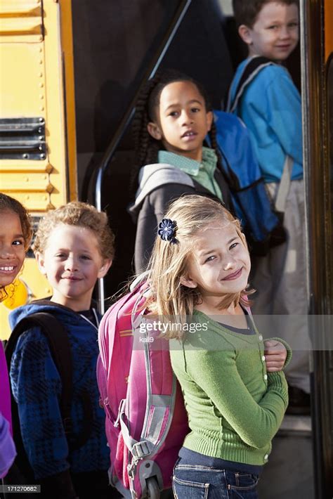 Children Boarding School Bus High Res Stock Photo Getty Images