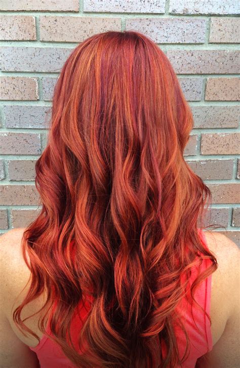 Carli Red Orange Hair Color Luxe Design Красно оранжевые волосы