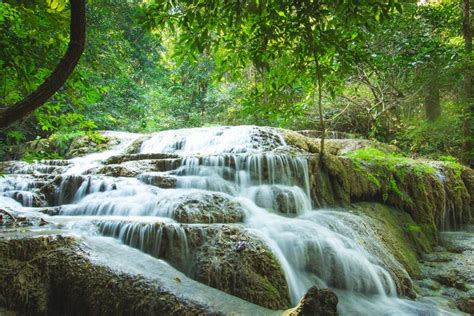 Erawan National Park Thailand Waterfalls Hiking Caves