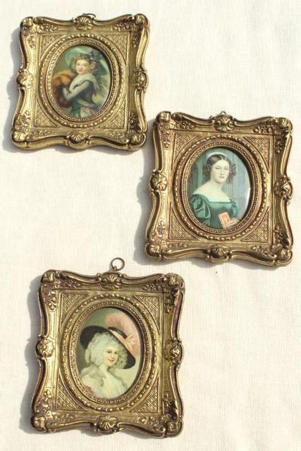 Vintage Florentine Gold Ornate Miniature Picture Frames W Regency Era