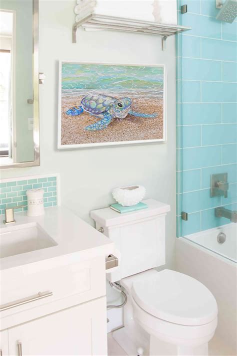 Small Bathroom Ideas Ocean Bathroom Decor Beach Painting Sea Turtle