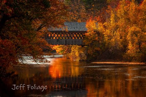 Henniker Covered Bridge New England Fall Foliage