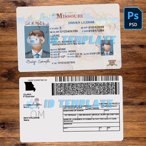 Missouri Driving License Psd Template Driving License Template