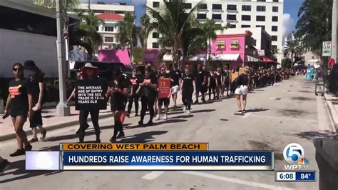 hundreds raise awareness for human trafficking in west palm beach youtube