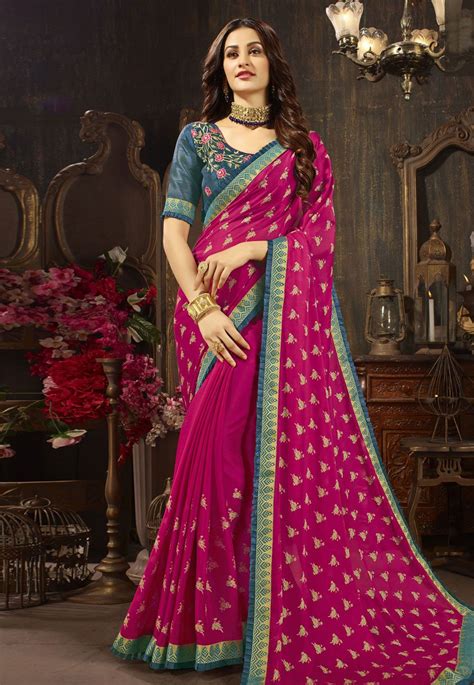 Magenta Silk Festival Wear Saree 167692 Saree Designs Fancy Sarees