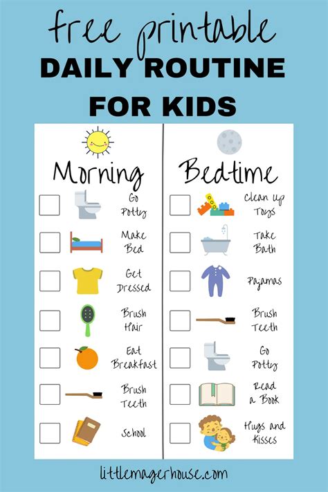 Printable 3 Year Old Daily Routine Chart