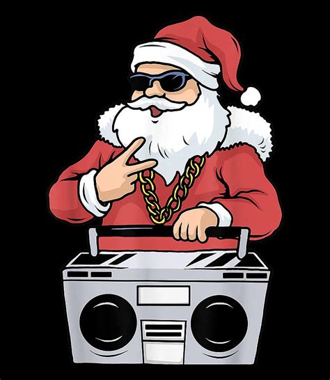 Hip Hop Santa Claus Tshirt Gangster Christmas Ghet Digital Art By Thanh