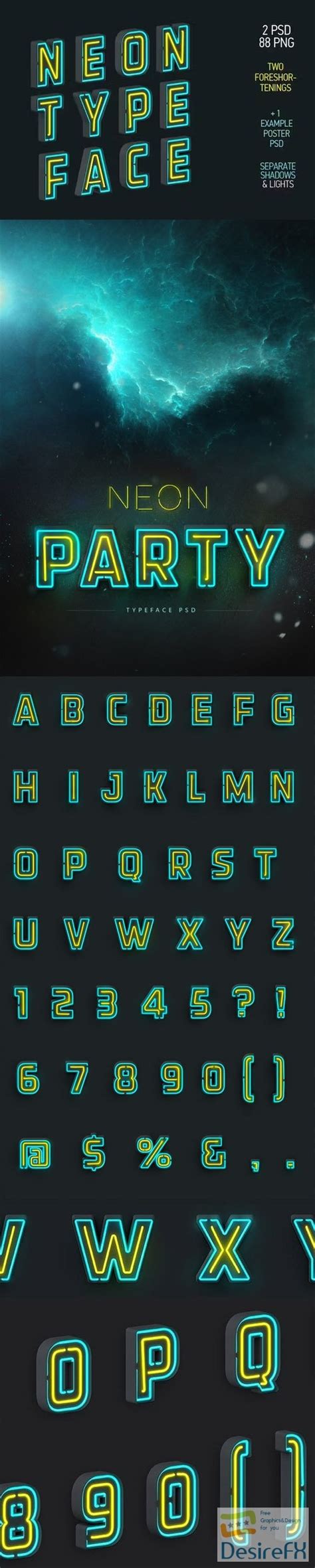 Download Neon Typeface Psd Png Templates Desirefxcom