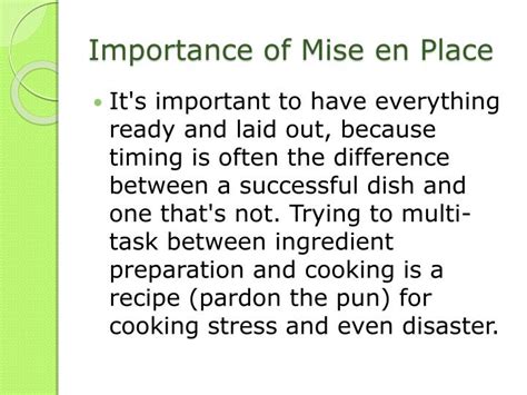 Ppt Introduction To Mise En Place Powerpoint Presentation Id4262102