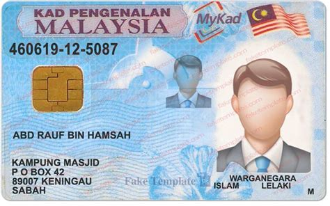 The current identity card, known as mykad, was introduced by the national registration department of malaysia on 5 september 2001 as one of four msc. Malaysia ID Card Template Psd - Malaysian Identity Card ...