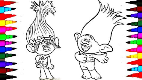 This printable coloring is entirely free. Happy Branch Trolls Coloring Pages | BubaKids.com