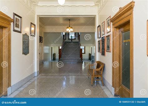 The Lobby And Staircase Inside The Inyo County Courthouse In