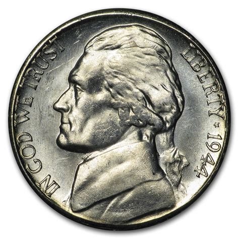 1944 S Silver Wartime Jefferson Nickel Bu