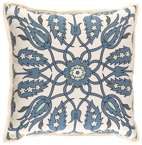 Vincent By Surya Down Fill Pillow Denimmintcharcoal 18 X 18