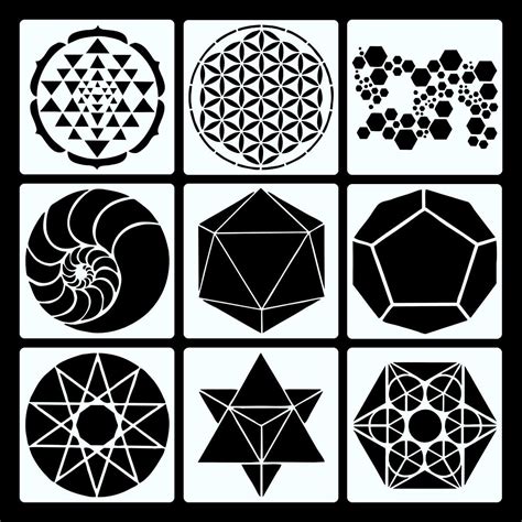 Sacred Geometry Mandala Reusable Washable Stencil Stencils Tools