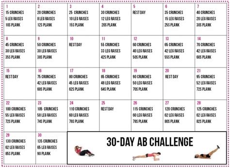 New Printable 30 Day Ab Challenge Calendar Free Printable Calendar