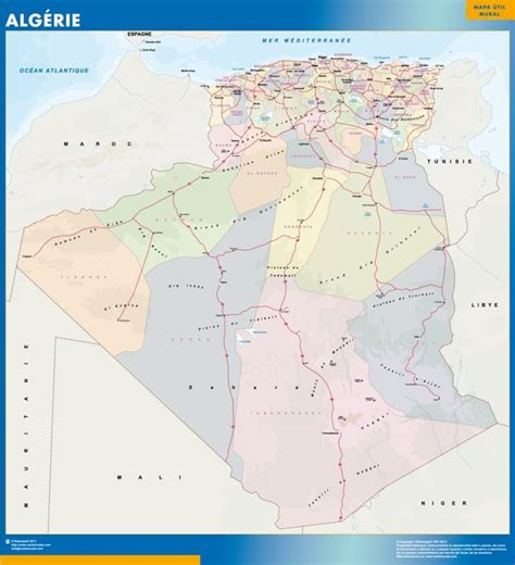 Mapa de hoteles en la zona de argelia: Mapa Argelia plastificado | Mapas para México, USA y ...