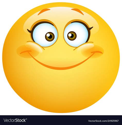 Happy Cute Female Emoticon Royalty Free Vector Image Emoji Pictures