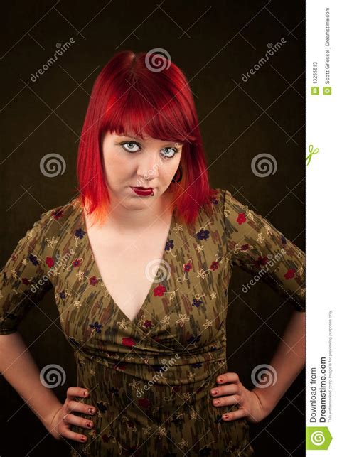 Punky Girl With Red Hair Stock Image Image Of Dress 13255613