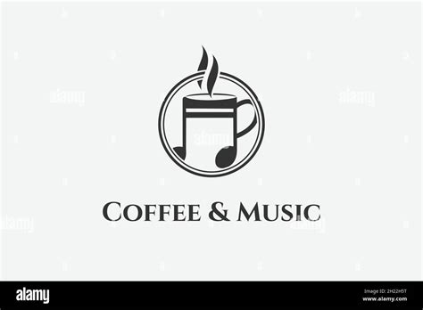 Coffee Music Cafe Bar Restaurant Logo Illustration Vector Icon Coffee