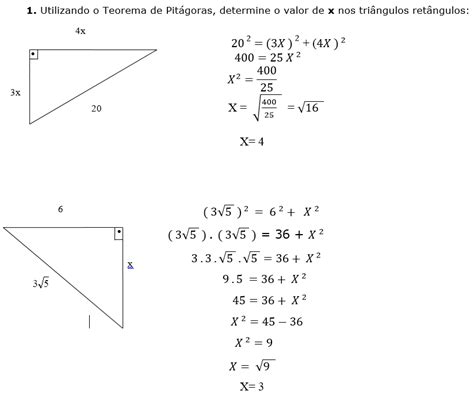 Exercícios Teorema De Pitagoras 9 Ano