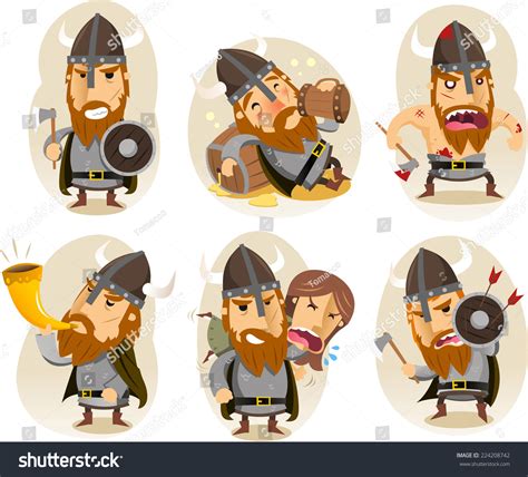 Viking Cartoon Character Stock Vector Illustration 224208742 Shutterstock