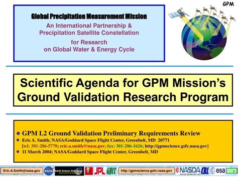 Ppt Global Precipitation Measurement Mission An International