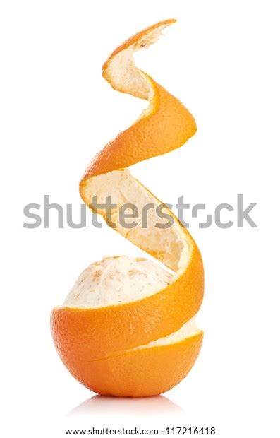 Orange Peeled Spiral Skin Isolated On Stock Photo 117216418 Shutterstock