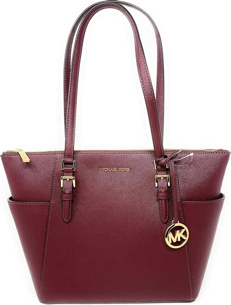 Michael Kors Charlotte Saffiano Leather Tote Handbag Shoulder Bag Purse