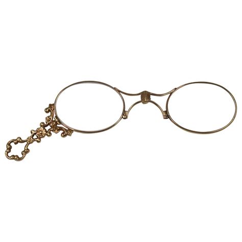 antique 14k gold victorian vintage spectacles lorgnette eyeglasses with handle for sale at