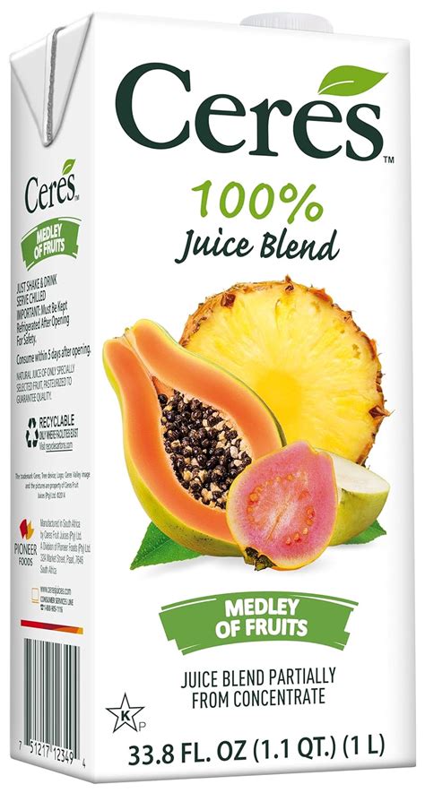 Ceres 100 All Natural Pure Fruit Juice Blend Medley Of